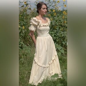 Of Her Own Kind Adeline Dress in Cream Organic Kala Cotton Sz S NWT